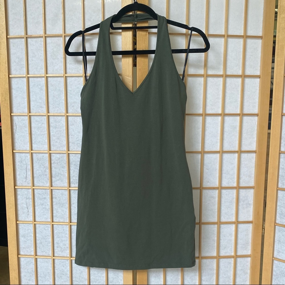Army Green Halter Body-con Dress